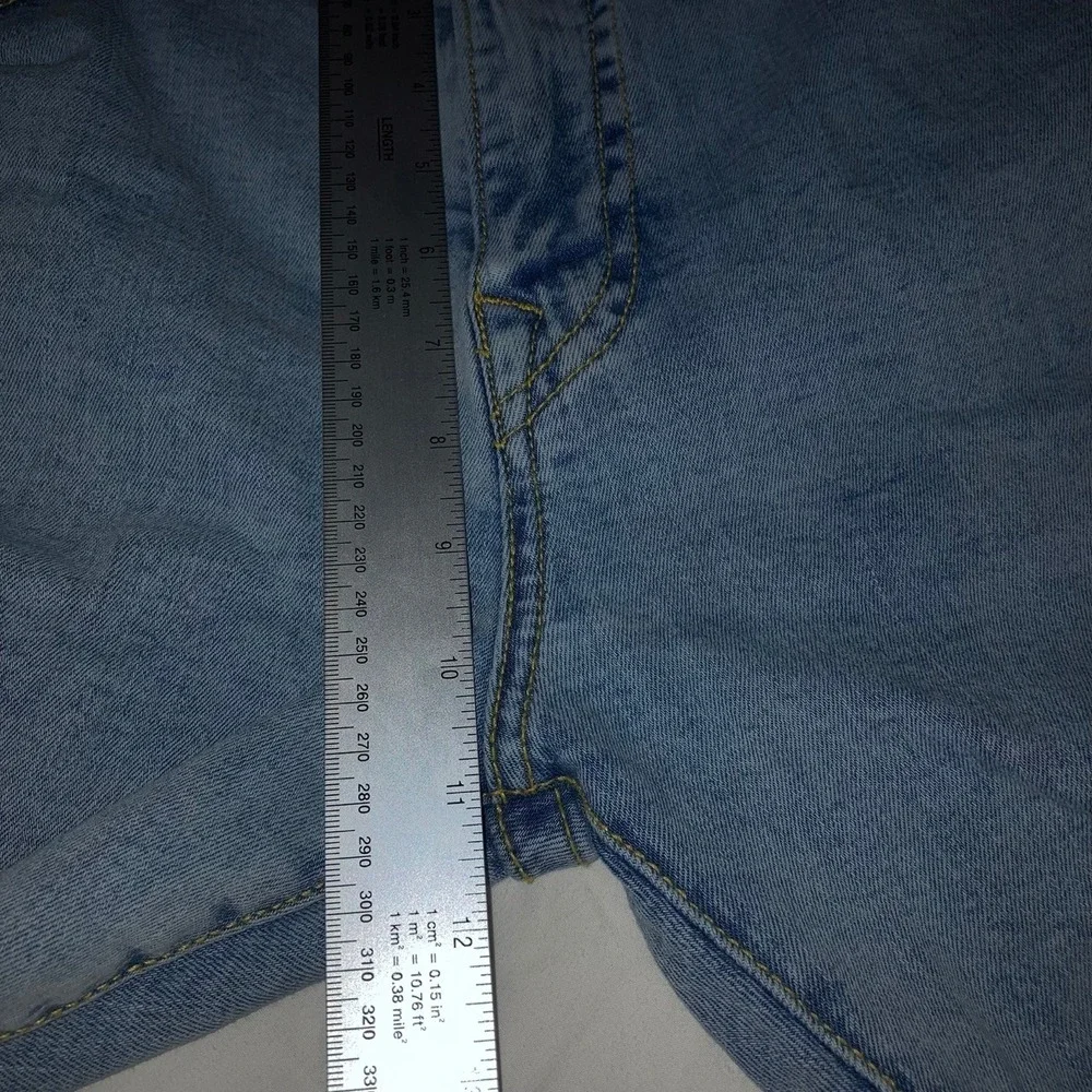 True Religion Jeans Mens XL 38x32 Rocco Relaxed Skinny Loud Stitch Powder Blue
